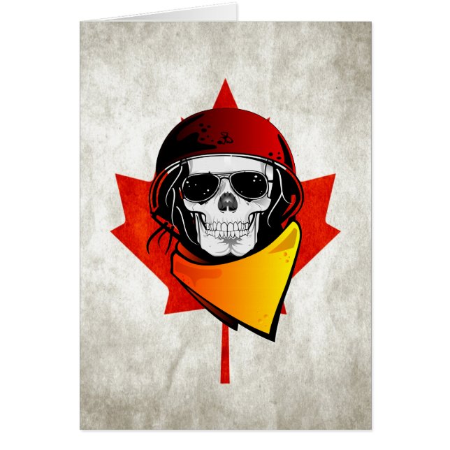 Rebel Skull Distressed Canadian Flag (Front)