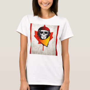 Rebel Skull Distressed Canadian Flag T-Shirt