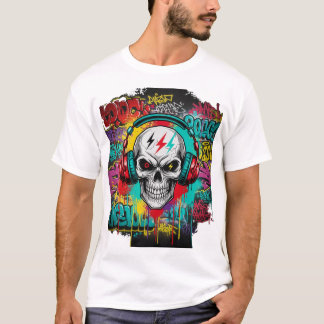 Rebel Skull Graffiti Explosion | Urban Streetwear  T-Shirt