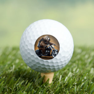 Rebel Sloth: A Leather-Clad Sloth Riding Motorbike Golf Balls