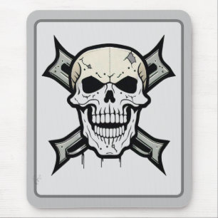 "Rebel Spirit: Skull and Crossbones Design" Mouse Pad