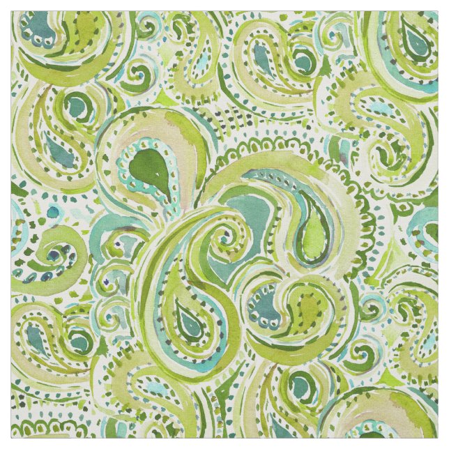 REBEL TENDENCY Green Paisley Fabric (Swatch)