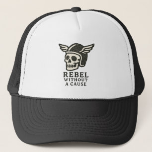 Rebel Without A Cause Skull Trucker Hat