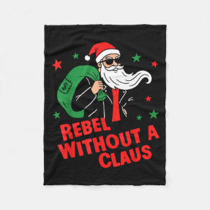 Rebel Without A Claus– Cool Santa Leather Jacket C Fleece Blanket