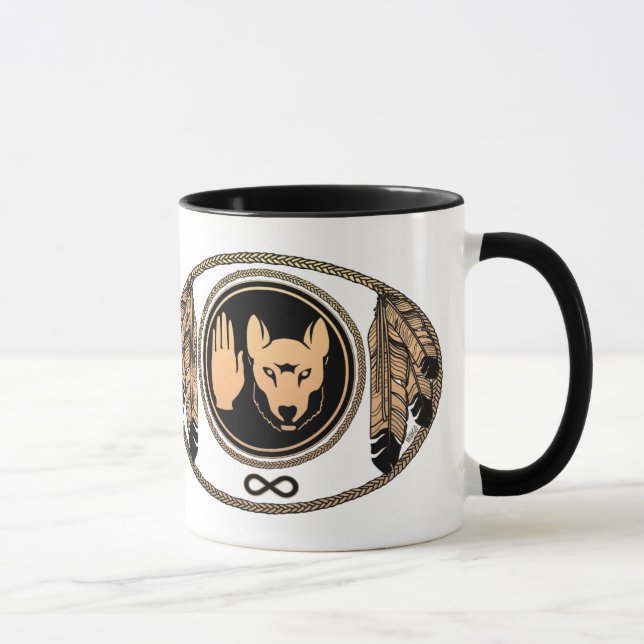 Rebellion Cup Wolf Native Art Metis Coffee Mugs (Right)