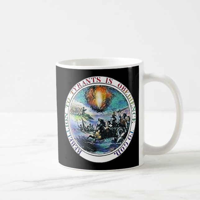 Rebellion to Tyrants Ben Franklin Great Seal Coffee Mug (Right)