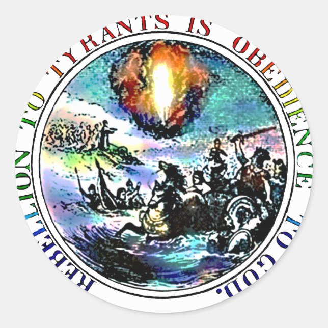 Rebellion to Tyrants is Obedience to God Classic Round Sticker (Front)