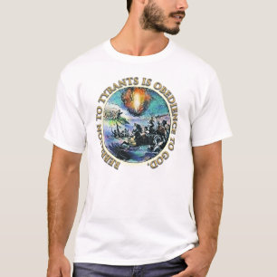 Rebellion to tyrants is obedience to God Gold Text T-Shirt