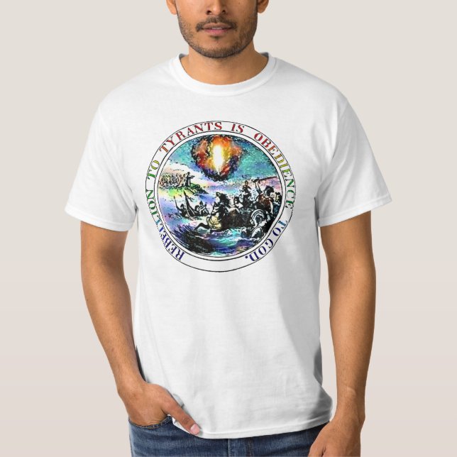 Rebellion To Tyrants Thomas Jefferson Seal T-Shirt (Front)