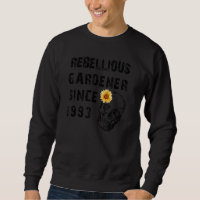 Rebellious Gardener Since 1993 Distress Skull Sunf
