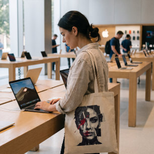 Rebellious Painted Face Tote Bag