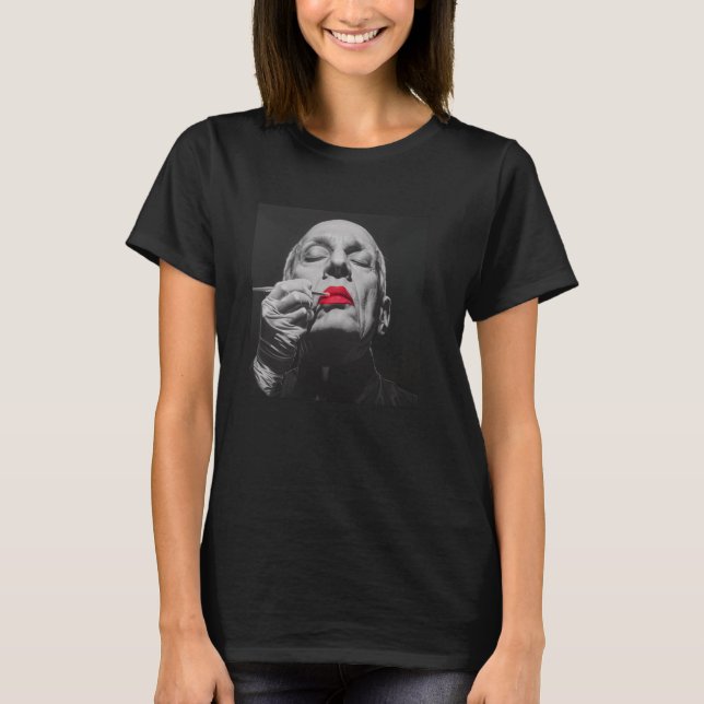 rebellious priest with lipstick, rebellious priest T-Shirt (Front)