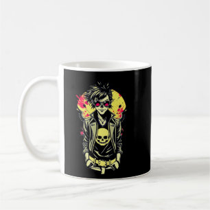 Rebellious Punk Skull Girl - Retro Tee Coffee Mug