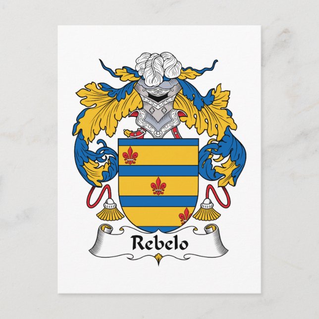 Rebelo Family Crest Postcard (Front)