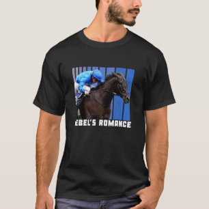 Rebel's Romance Horse, Horse Racing, Del Mar, Sant T-Shirt