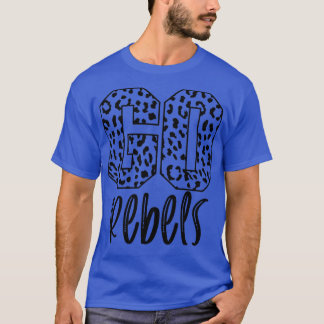 Rebels Team Mascot School Spirit Game Night Leopar T-Shirt