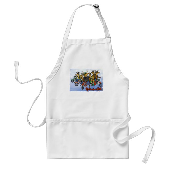 Rebels without a Claus Reindeer Holiday Cartoon Standard Apron (Front)