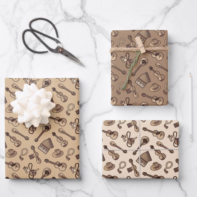 Rebetiko Pattern Wrapping Paper Sheets (Front)
