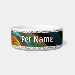 Rebirth Abstract Art Cat Bowl