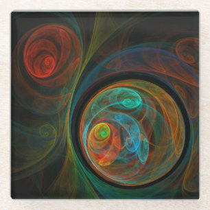 Rebirth Abstract Art Glass Coaster