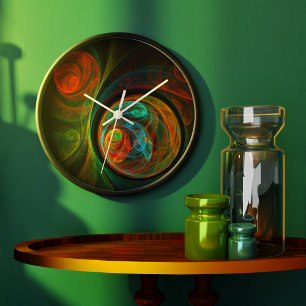 Rebirth Abstract Art Round Large Clock