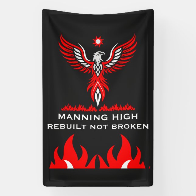 Rebirth And Strength Phoenix Banner (Vertical)
