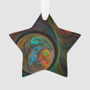 Rebirth Blue Abstract Art Acrylic Star Ornament