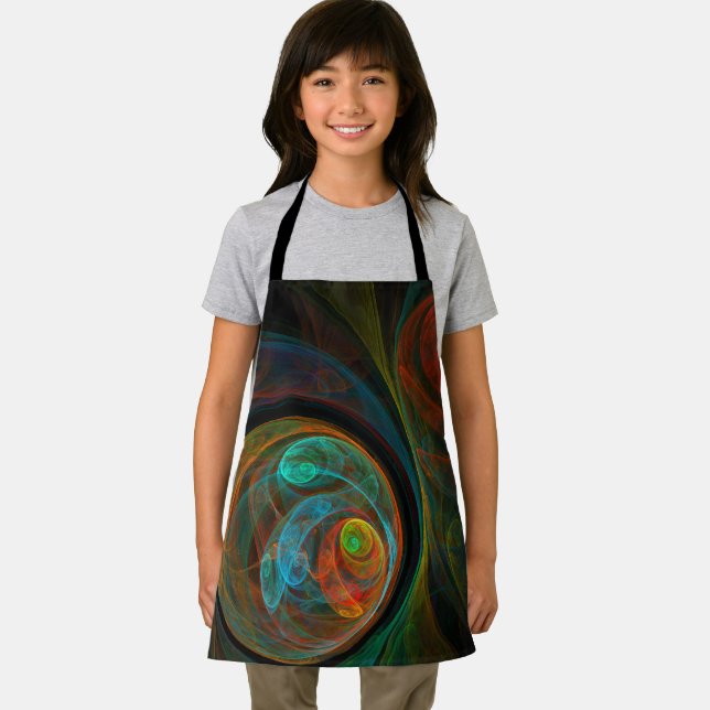 Rebirth Blue Abstract Art Apron (Insitu)