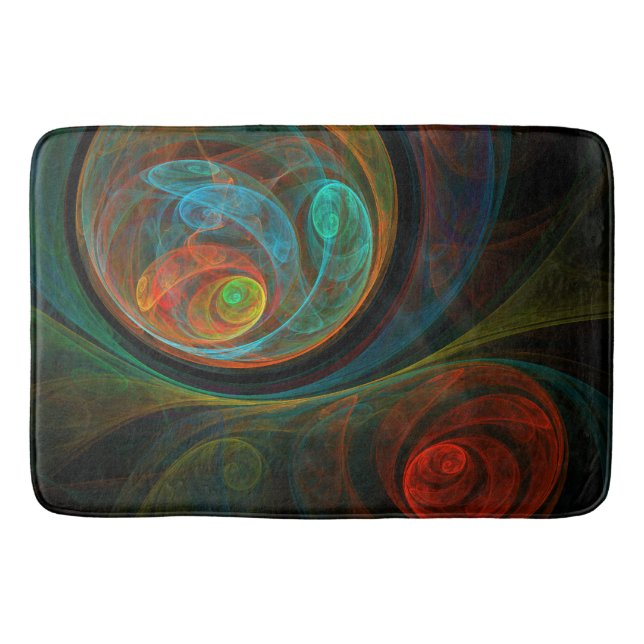 Rebirth Blue Abstract Art Bath Mat (Front)
