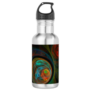Rebirth Blue Abstract Art Bottle