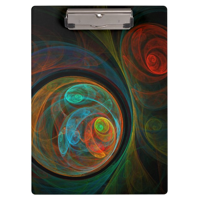 Rebirth Blue Abstract Art Clipboard (Front)