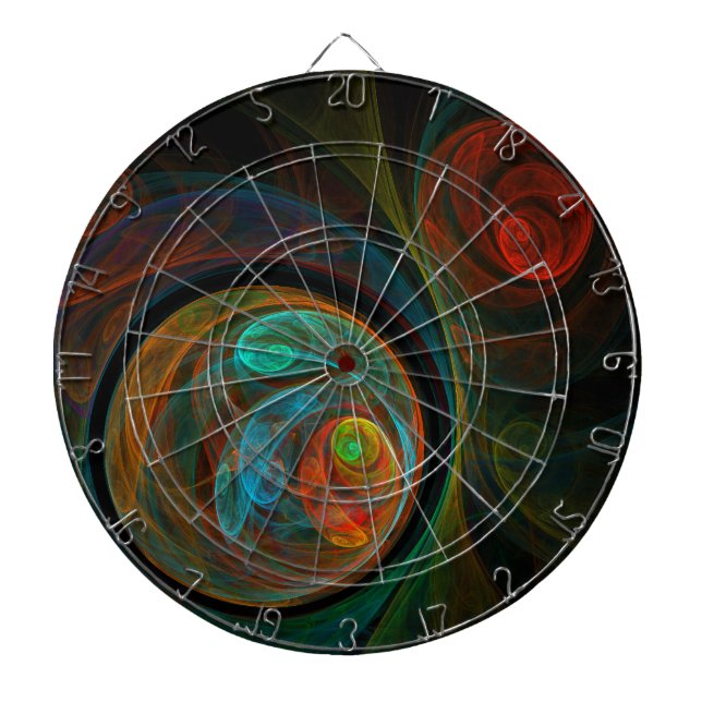 Rebirth Blue Abstract Art Dartboard (Front)