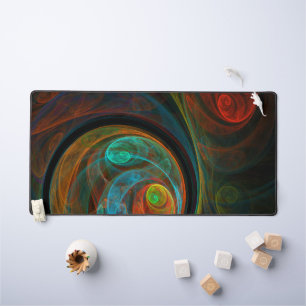 Rebirth Blue Abstract Art Desk Mat