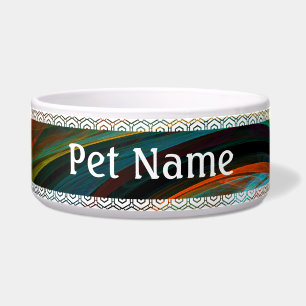 Rebirth Blue Abstract Art Dog Bowl
