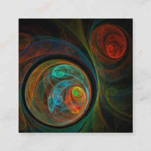 Rebirth Blue Abstract Art Enclosure Card