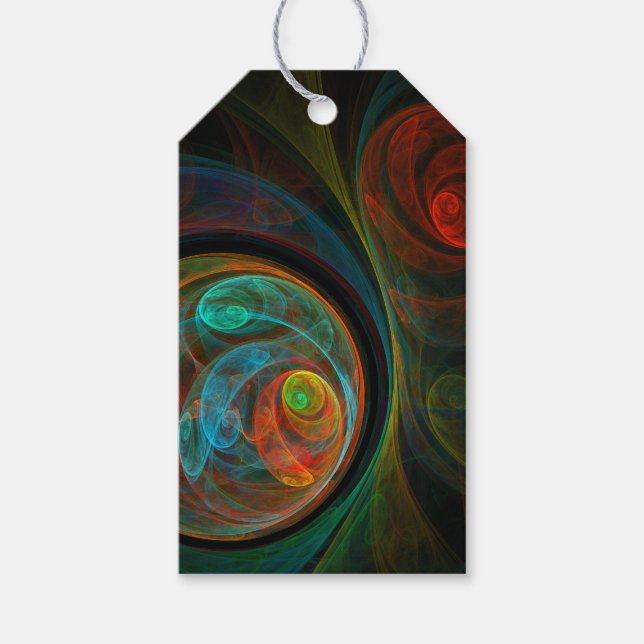 Rebirth Blue Abstract Art Gift Tags (Front)