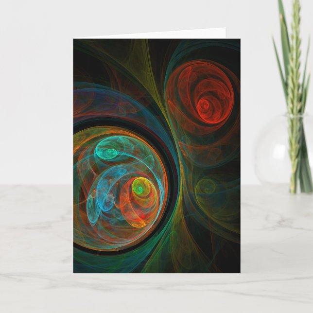 Rebirth Blue Abstract Art Greeting Card (Front)