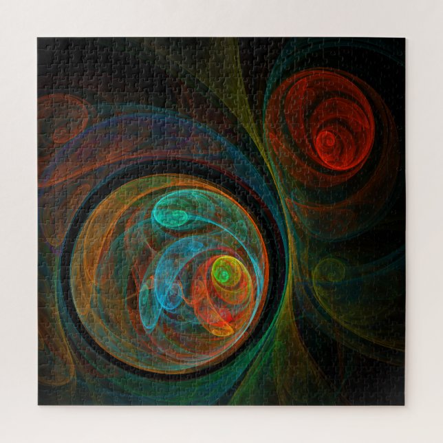 Rebirth Blue Abstract Art Jigsaw Puzzle (Vertical)