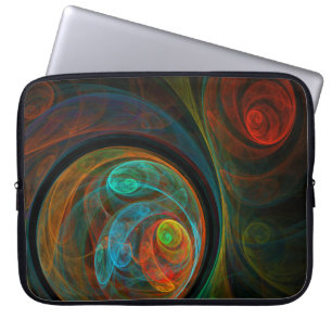 Rebirth Blue Abstract Art Laptop Sleeve