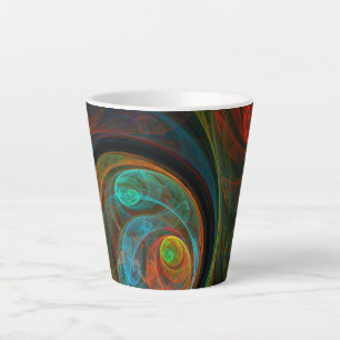 Rebirth Blue Abstract Art Latte Mug