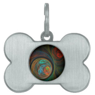 Rebirth Blue Abstract Art Pet Tag