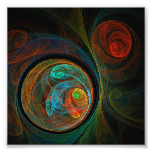 Rebirth Blue Abstract Art Photo Print (Front)