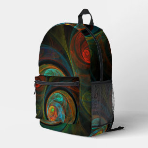 Rebirth Blue Abstract Art Printed Backpack