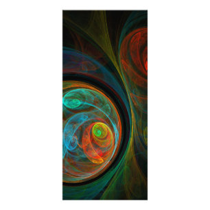 Rebirth Blue Abstract Art Rack Card
