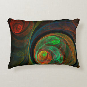 Rebirth Green Abstract Art Accent Pillow