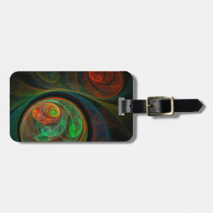Rebirth Green Abstract Art Address Luggage Tag