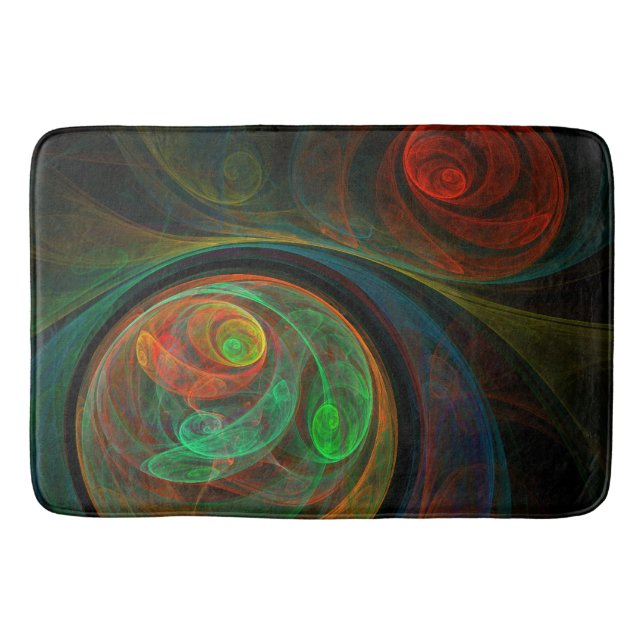 Rebirth Green Abstract Art Bath Mat (Front)