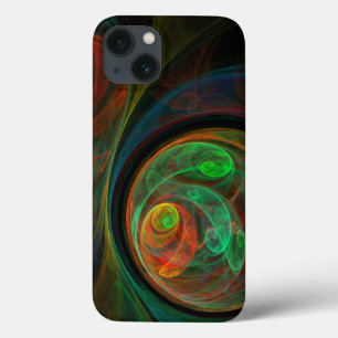 Rebirth Green Abstract Art iPhone 13 Case