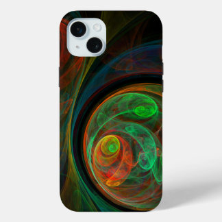 Rebirth Green Abstract Art iPhone 15 Mini Case