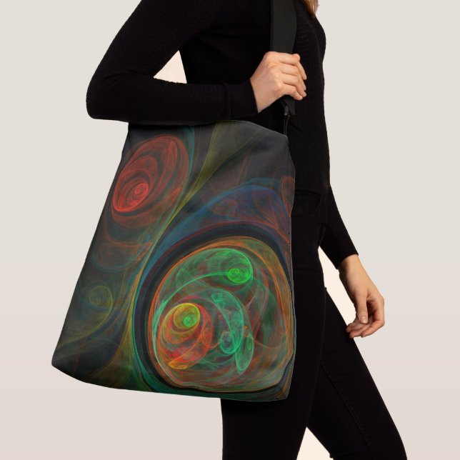 Rebirth Green Abstract Art Cross Body Crossbody Bag (Close Up)